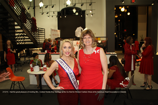 Elizabeth Scovil Speaker at for National Association of Professional Women’s (Orlando Chapter) Macy’s New York Fashion Show Standing with Mrs Central Florida, Amy Santiago